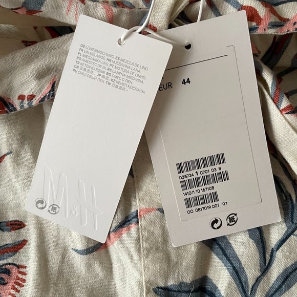 DESMOND & DEMPSEY x H&M Linen Blend Paper Bag Shorts AU 16 (EU 44) BNWT - Picture 5 of 8